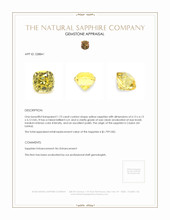 1.73 Ct. Yellow Sapphire from Ceylon (Sri Lanka) Appraisal