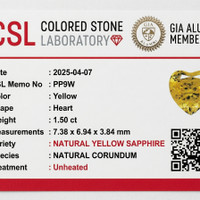 1.49 Ct. Yellow Sapphire from Ceylon (Sri Lanka) Scan Report