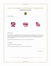 0.58 Ct. Pink Sapphire from Ceylon (Sri Lanka) Appraisal