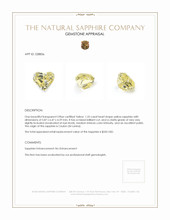 1.33 Ct. Yellow Sapphire from Ceylon (Sri Lanka) Appraisal