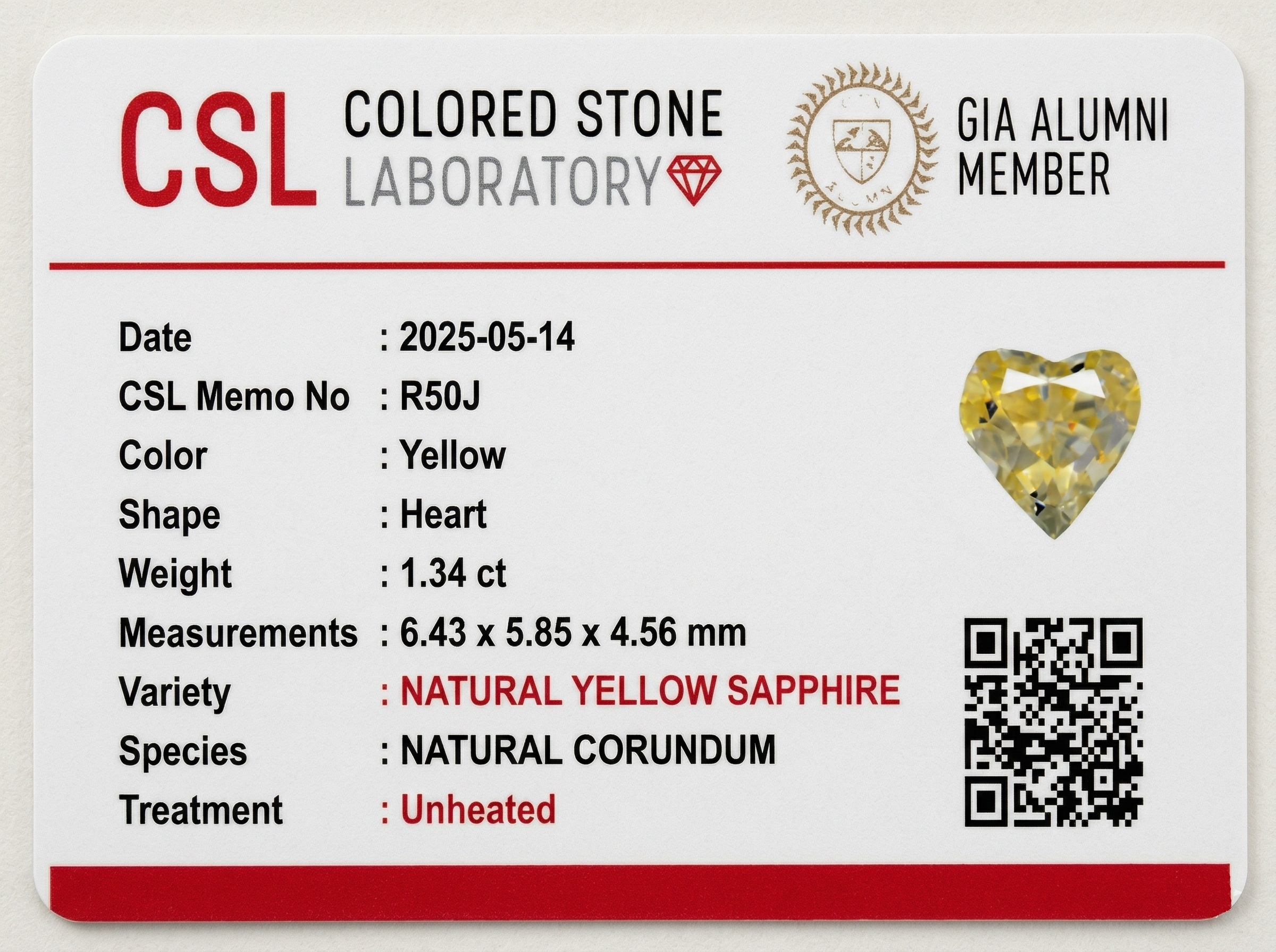 1.33 Ct. Yellow Sapphire from Ceylon (Sri Lanka)