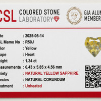 1.33 Ct. Yellow Sapphire from Ceylon (Sri Lanka) Scan Report