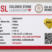 1.37 Ct. Yellow Sapphire from Ceylon (Sri Lanka) Scan Report