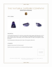 0.97 Ct. Bluish Purple Sapphire from Ceylon (Sri Lanka) Appraisal