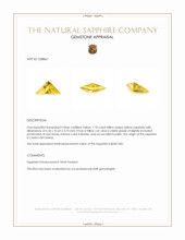 1.10 Ct. Yellow Sapphire from Ceylon (Sri Lanka) Appraisal