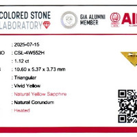 1.10 Ct. Yellow Sapphire from Ceylon (Sri Lanka) Scan Report