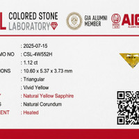 1.10 Ct. Yellow Sapphire from Ceylon (Sri Lanka) Scan Report