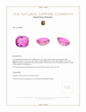 3.07 Ct. Pink Sapphire from Madagascar Appraisal