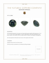 2.24 Ct. Bluish Green Sapphire from Madagascar Appraisal