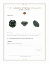 2.38 Ct. Bluish Green Sapphire from Madagascar Appraisal