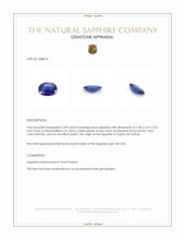 1.09 Ct. Blue Sapphire from Ceylon (Sri Lanka) Appraisal