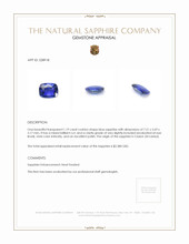 1.19 Ct. Blue Sapphire from Ceylon (Sri Lanka) Appraisal