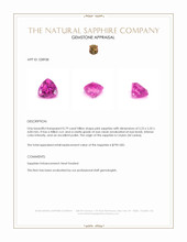 0.79 Ct. Pink Sapphire from Ceylon (Sri Lanka) Appraisal