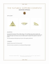 0.99 Ct. Yellow Sapphire from Ceylon (Sri Lanka) Appraisal