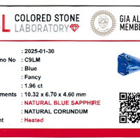 1.94 Ct. Blue Sapphire from Ceylon (Sri Lanka) Scan Report