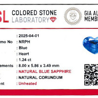 1.24 Ct. Blue Sapphire from Ceylon (Sri Lanka) Scan Report