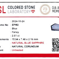 2.61 Ct. Blue Sapphire from Ceylon (Sri Lanka) Scan Report