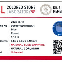 1.10 Ct. Blue Sapphire from Ceylon (Sri Lanka) Scan Report