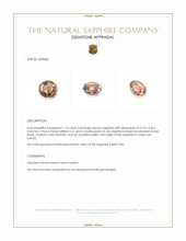 1.15 Ct. Peach Sapphire from Ceylon (Sri Lanka) Appraisal
