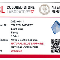 1.36 Ct. Blue Sapphire from Ceylon (Sri Lanka) Scan Report