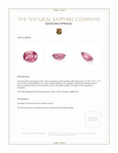 0.88 Ct. Pink Sapphire from Tanzania Appraisal
