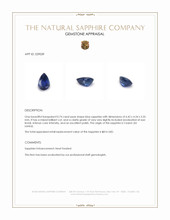0.74 Ct. Blue Sapphire from Ceylon (Sri Lanka) Appraisal