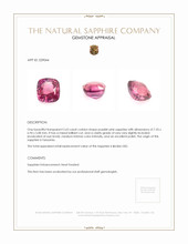 2.63 Ct. Purplish Pink Sapphire from Tanzania Appraisal