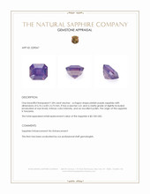 1.84 Ct. Pinkish Purple Sapphire from Tanzania Appraisal