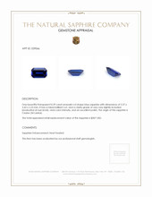 0.39 Ct. Blue Sapphire from Ceylon (Sri Lanka) Appraisal