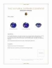 1.04 Ct. Color Change Sapphire from Tanzania Appraisal