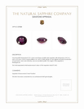 2.01 Ct. Purplish Pink Sapphire from Madagascar Appraisal