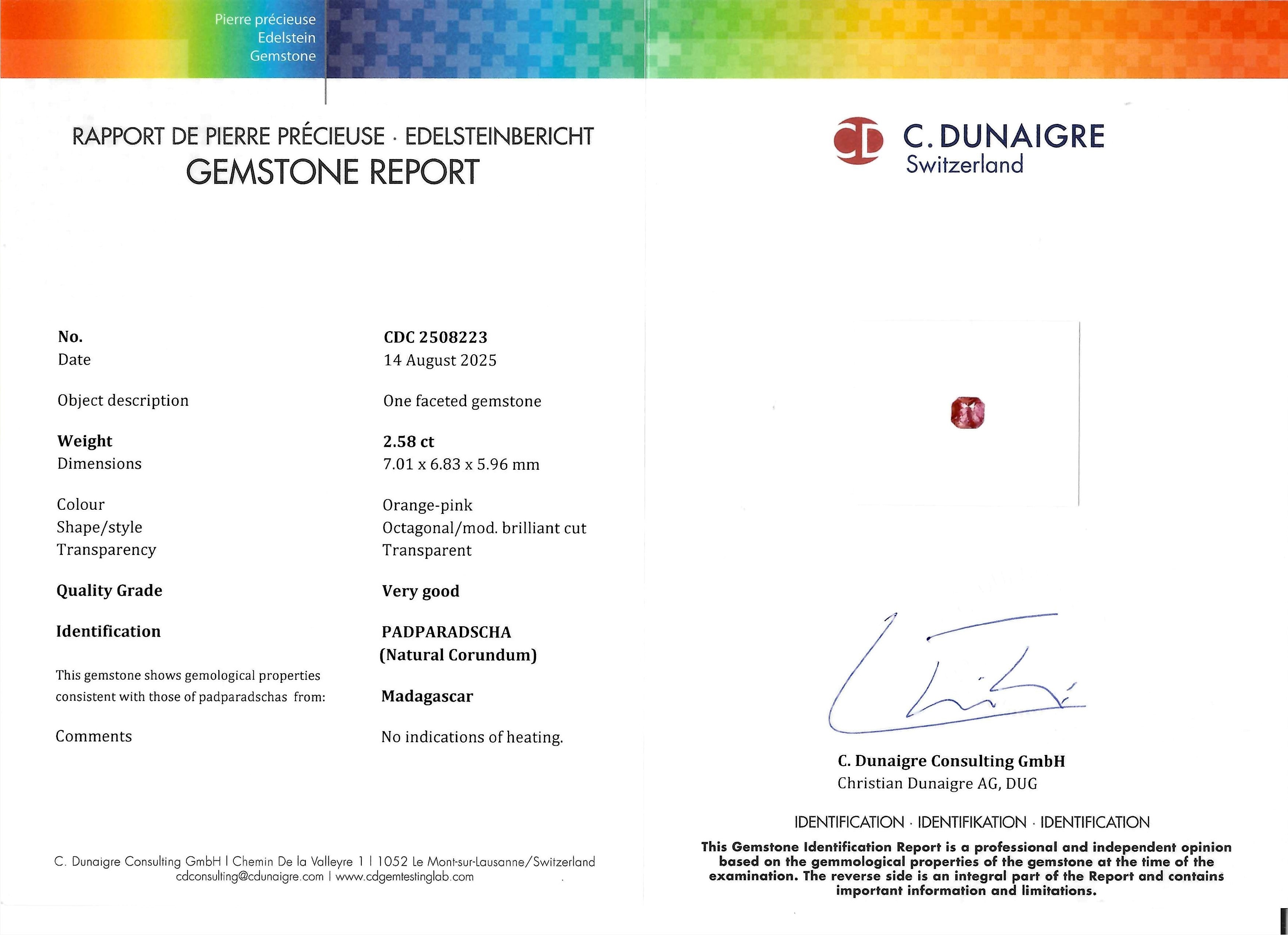 2.58 Ct. Padparadscha Sapphire from Madagascar