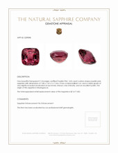 3.05 Ct. Purplish Pink Sapphire from Madagascar Appraisal