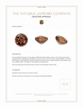 0.95 Ct. Orangish Brown Sapphire from Madagascar Appraisal