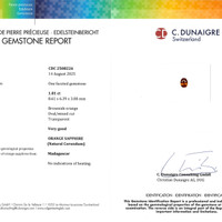 1.81 Ct. Orange Sapphire from Madagascar Scan Report