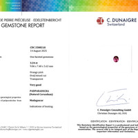 3.24 Ct. Padparadscha Sapphire from Madagascar Scan Report