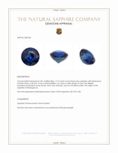 2.73 Ct. Blue Sapphire from Madagascar Appraisal