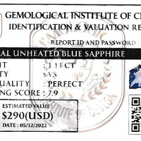 1.11 Ct. Blue Sapphire from Ceylon (Sri Lanka) Scan Report
