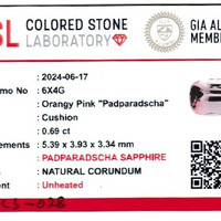 0.68 Ct. Padparadscha Sapphire from Ceylon (Sri Lanka) Scan Report