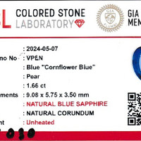 1.65 Ct. Blue Sapphire from Ceylon (Sri Lanka) Scan Report