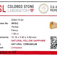 1.07 Ct. Yellow Sapphire from Ceylon (Sri Lanka) Scan Report