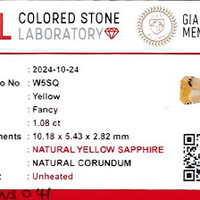 1.07 Ct. Yellow Sapphire from Ceylon (Sri Lanka) Scan Report