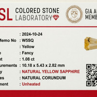 1.07 Ct. Yellow Sapphire from Ceylon (Sri Lanka) Scan Report