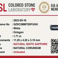 1.71 Ct. White Sapphire from Ceylon (Sri Lanka) Scan Report