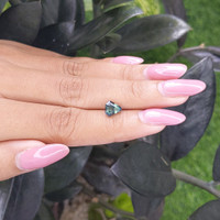 1.62 Ct. Bluish Green Sapphire from Madagascar Life Style
