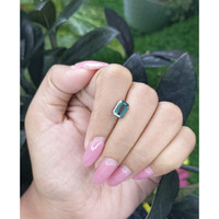 2.05 Ct. Greenish Blue Sapphire from Madagascar Life Style