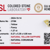 1.27 Ct. Yellow Sapphire from Ceylon (Sri Lanka) Scan Report