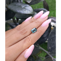 2.56 Ct. Bluish Green Sapphire from Madagascar Life Style