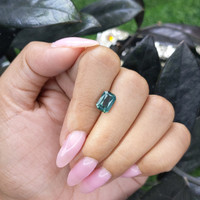 2.56 Ct. Bluish Green Sapphire from Madagascar Life Style