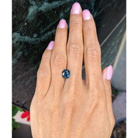 3.01 Ct. Greenish Blue Sapphire from Madagascar Life Style